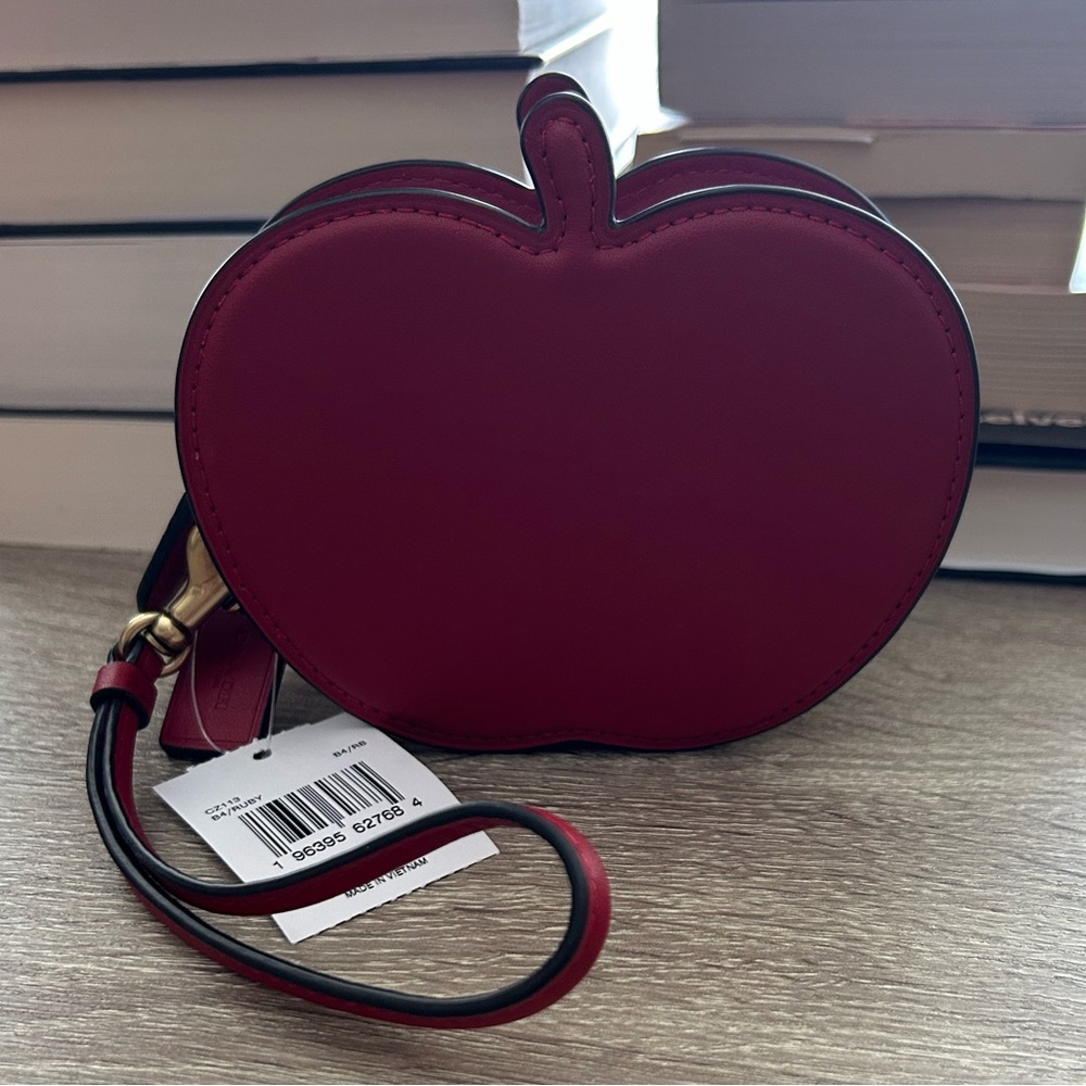 Coach Leather Apple Wristlet